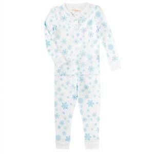 NEW PETIDOUX kids' 2 piece pajamas in blue snowflakes
